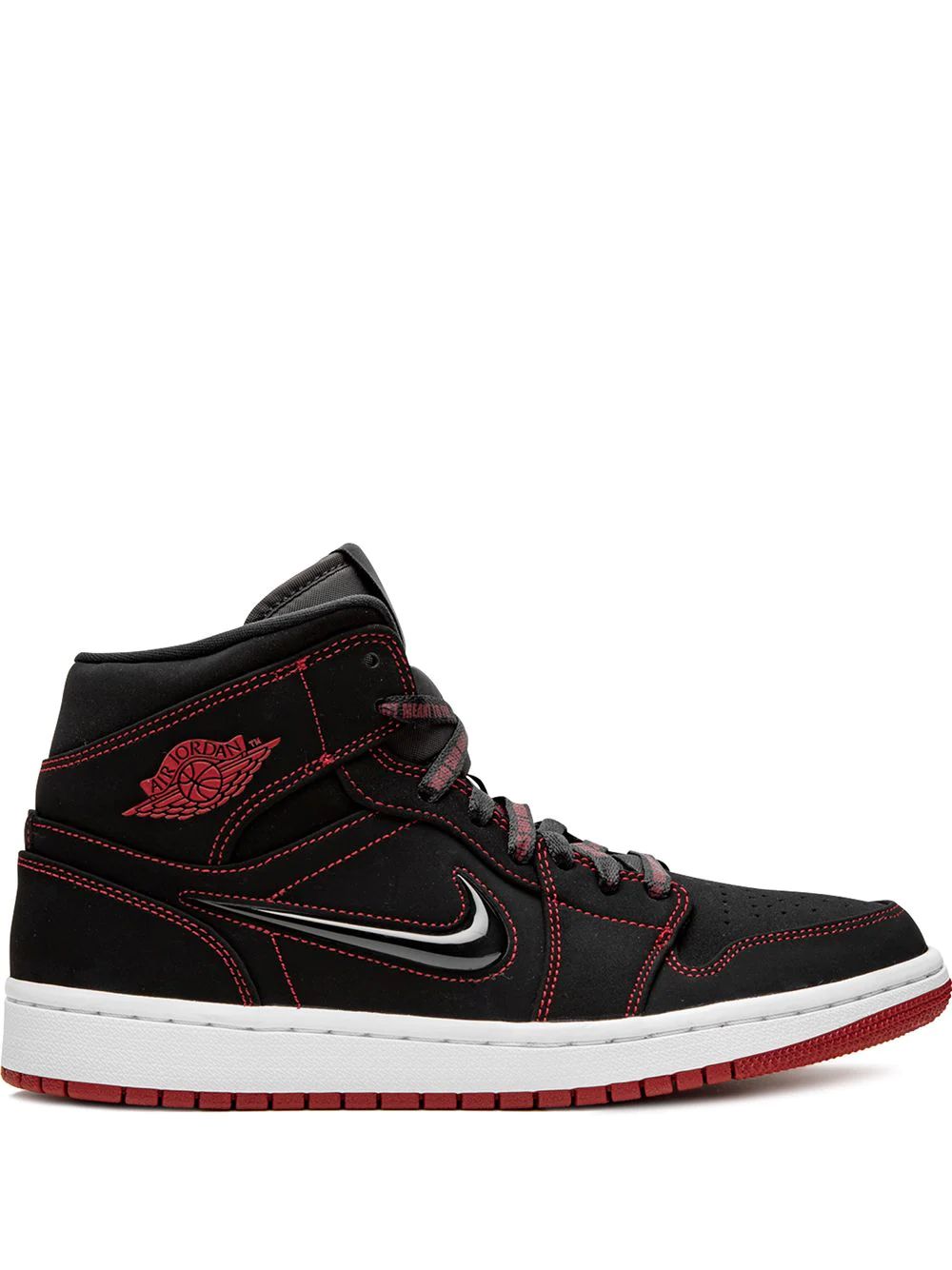 Nike Air Jordan 1 Mid Fearless - Come Fly With Me Skor Herr Svarta Röda | QYLVWE402