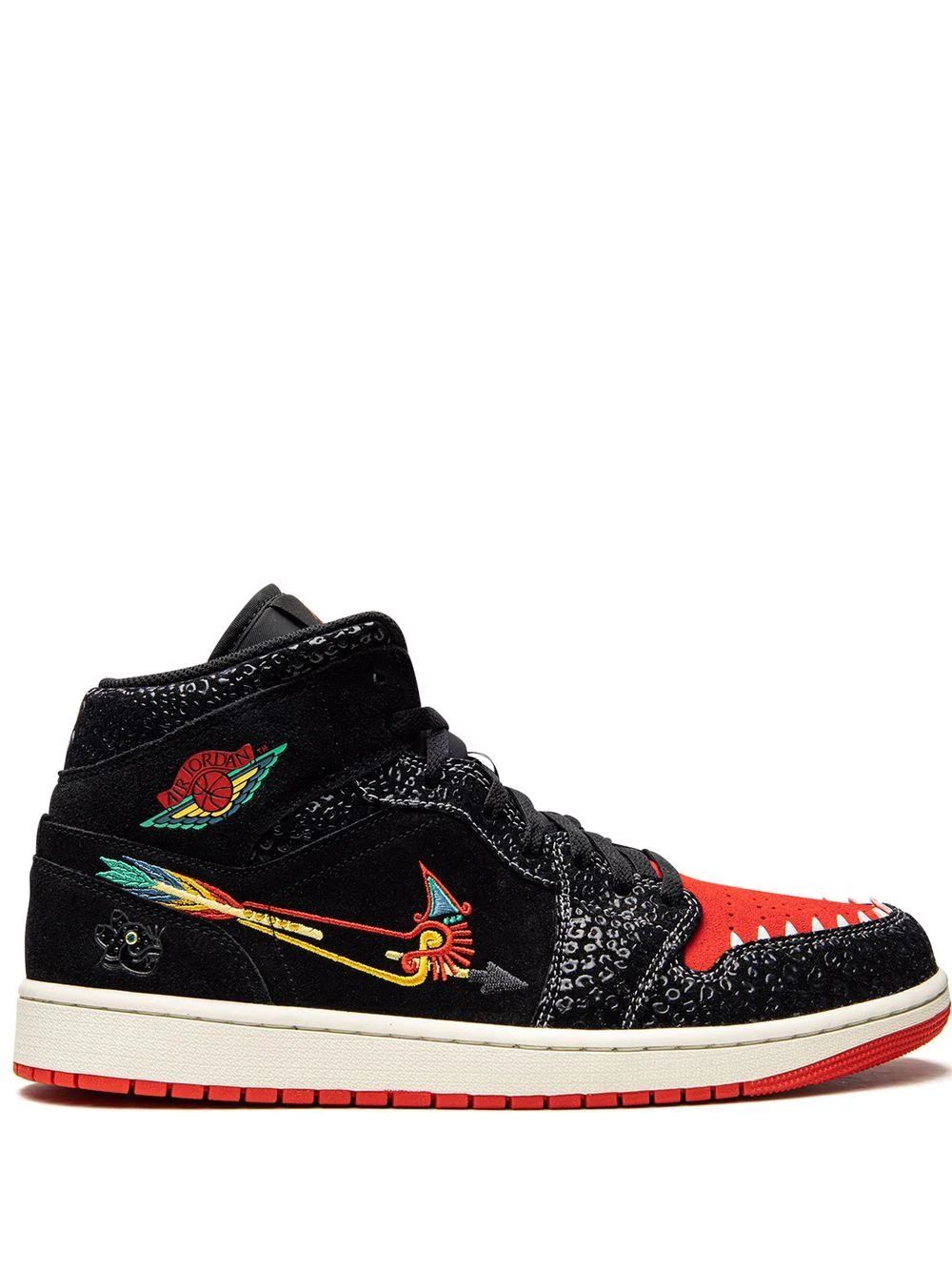 Nike Air Jordan 1 Mid Se "Dia De Muertos" Skor Herr Svarta | OAKMBF284