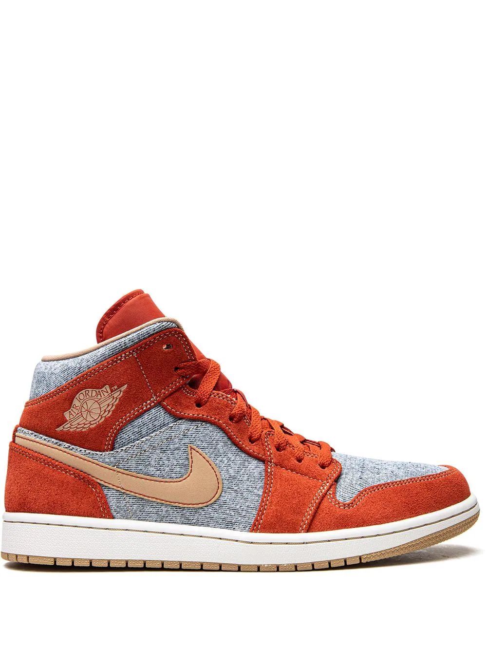 Nike Air Jordan 1 Mid Se Skor Herr Orange Grå | CYOMSW509