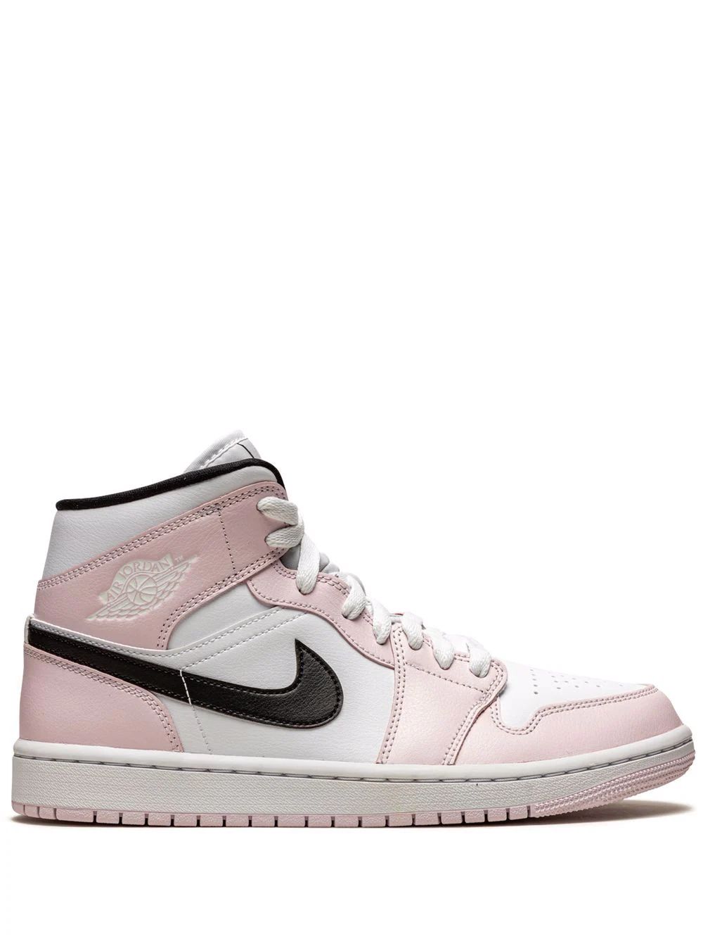Nike Air Jordan 1 Mid Skor Dam Vita Rosa | BOLSDY043