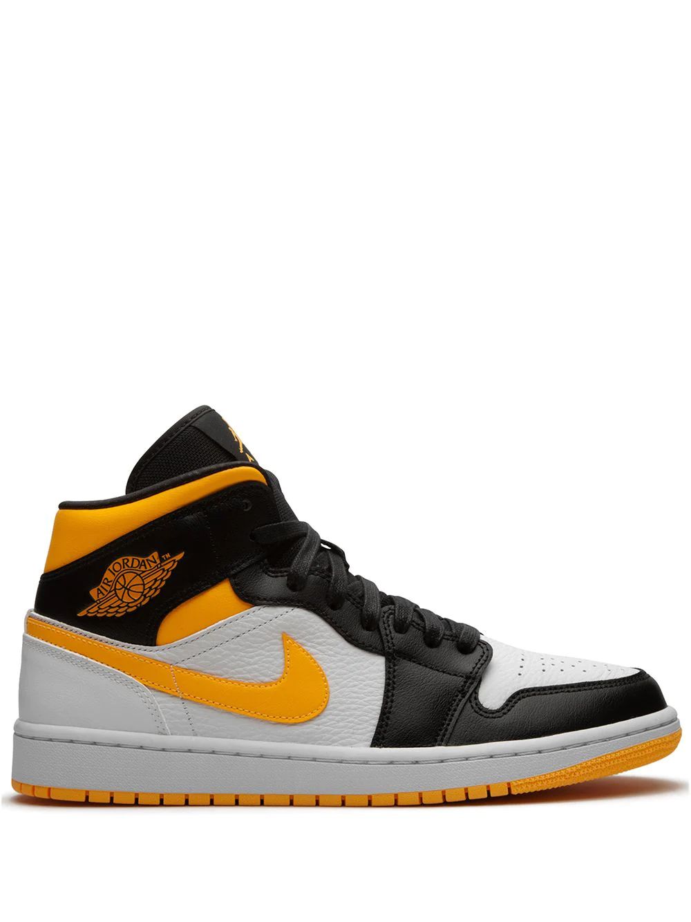 Nike Air Jordan 1 Mid Skor Dam Vita Svarta | FIAUGW738