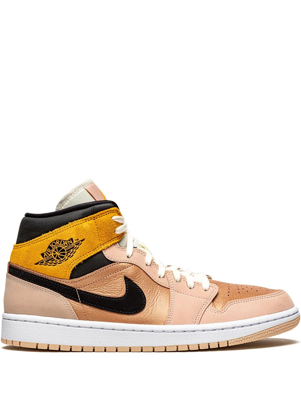 Nike Air Jordan 1 Mid Skor Dam Bruna | OMDQFS695