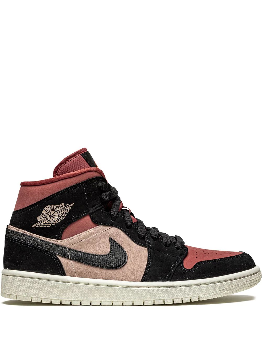 Nike Air Jordan 1 Mid Skor Dam Svarta Rosa | SDJGZM132