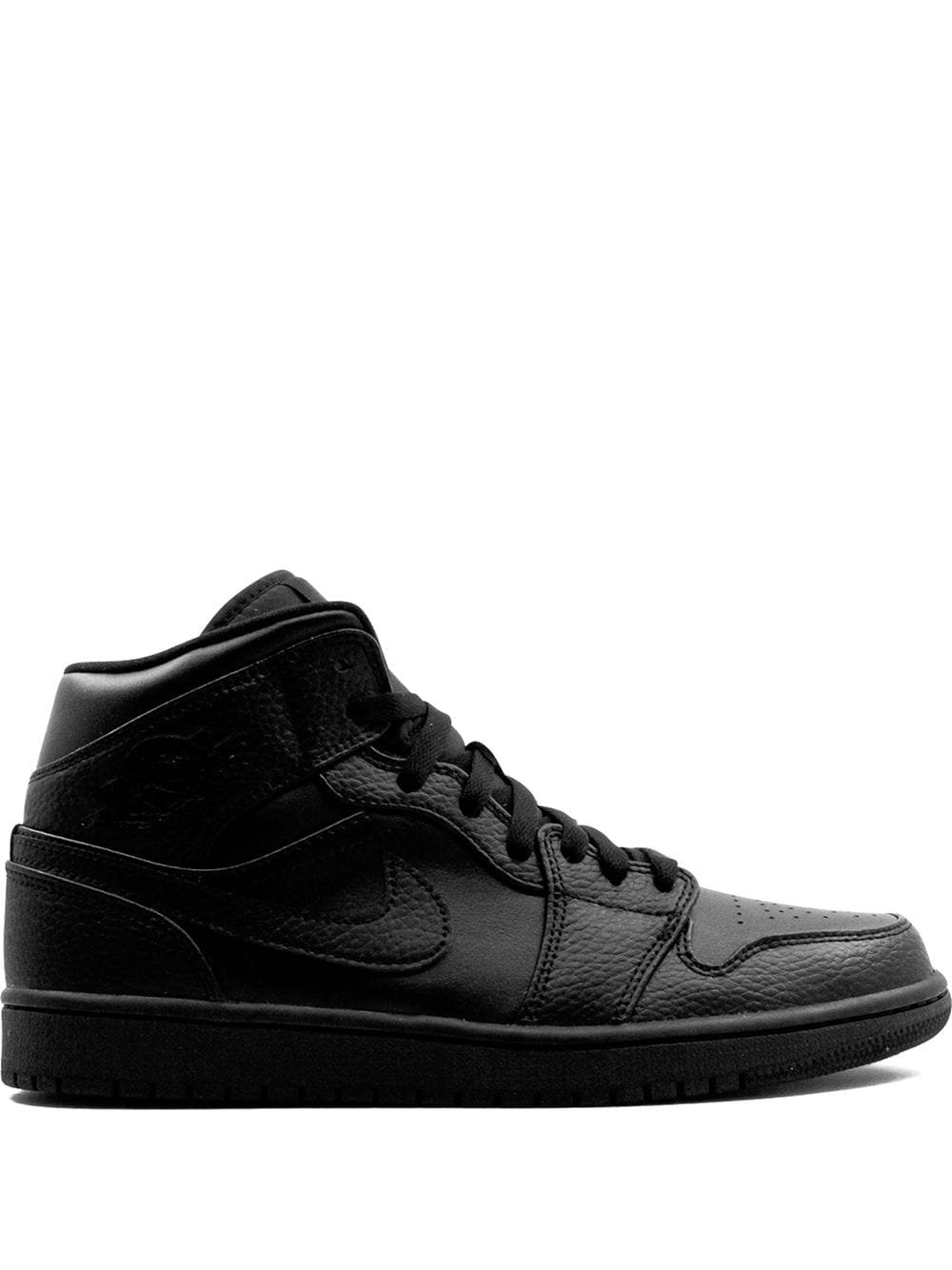 Nike Air Jordan 1 Mid Skor Herr Svarta | JBWUKG542