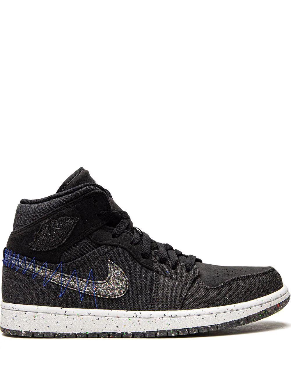 Nike Air Jordan 1 Mid Skor Herr Svarta | RSUPNJ935