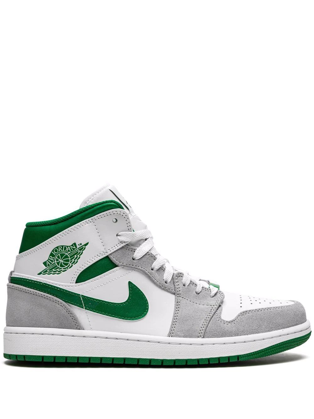 Nike Air Jordan 1 Mid Skor Herr Vita Grå | UZBVOI913