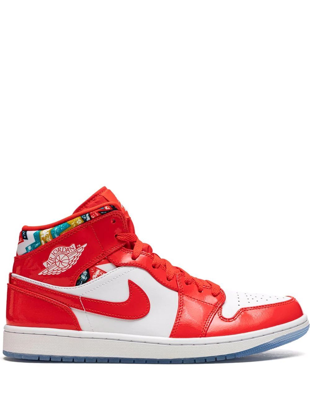 Nike Air Jordan 1 Mid Skor Herr Röda Vita | YTWICN482