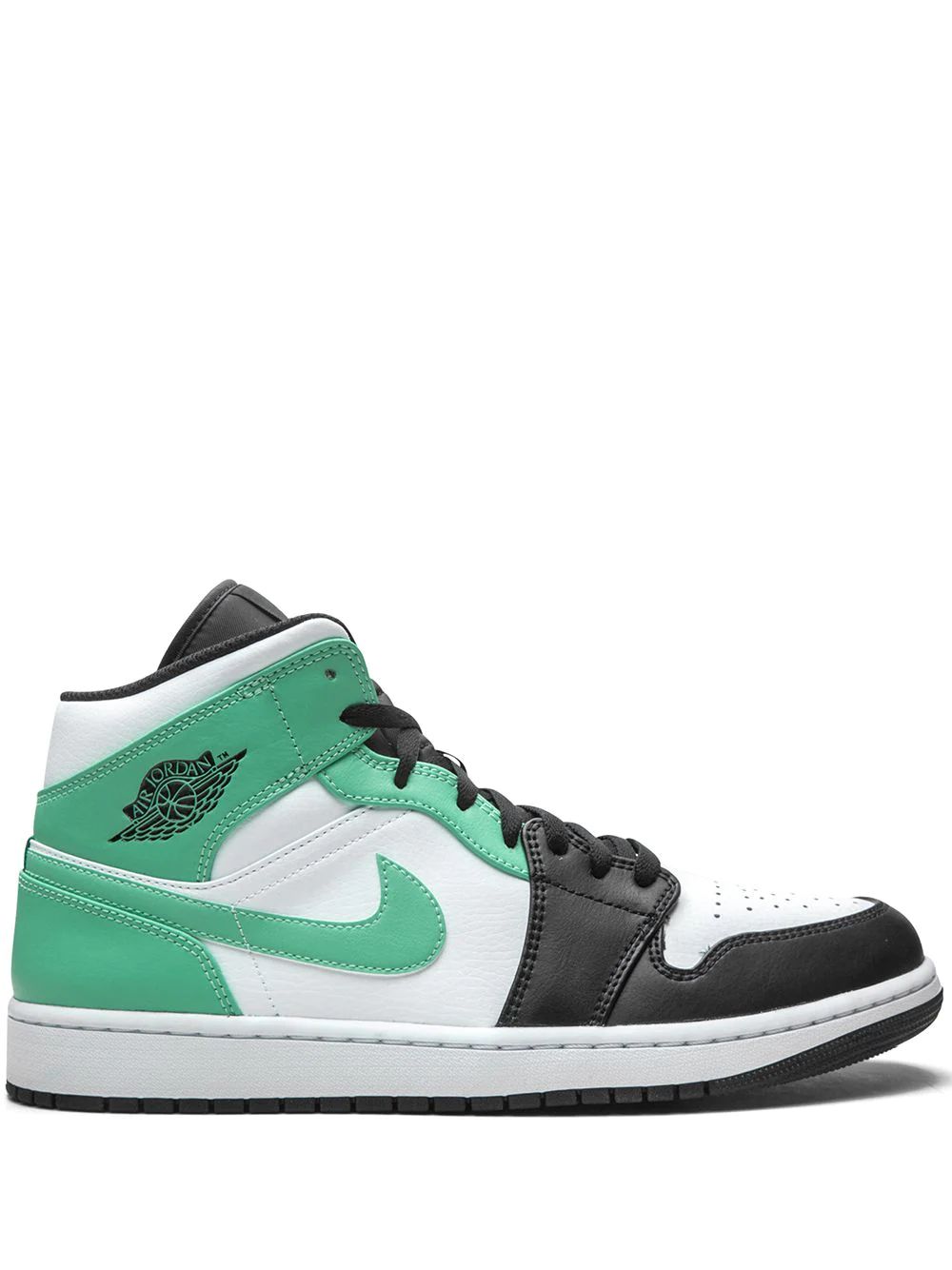 Nike Air Jordan 1 Mid Skor Herr Vita Svarta Gröna | ZJXFYE725