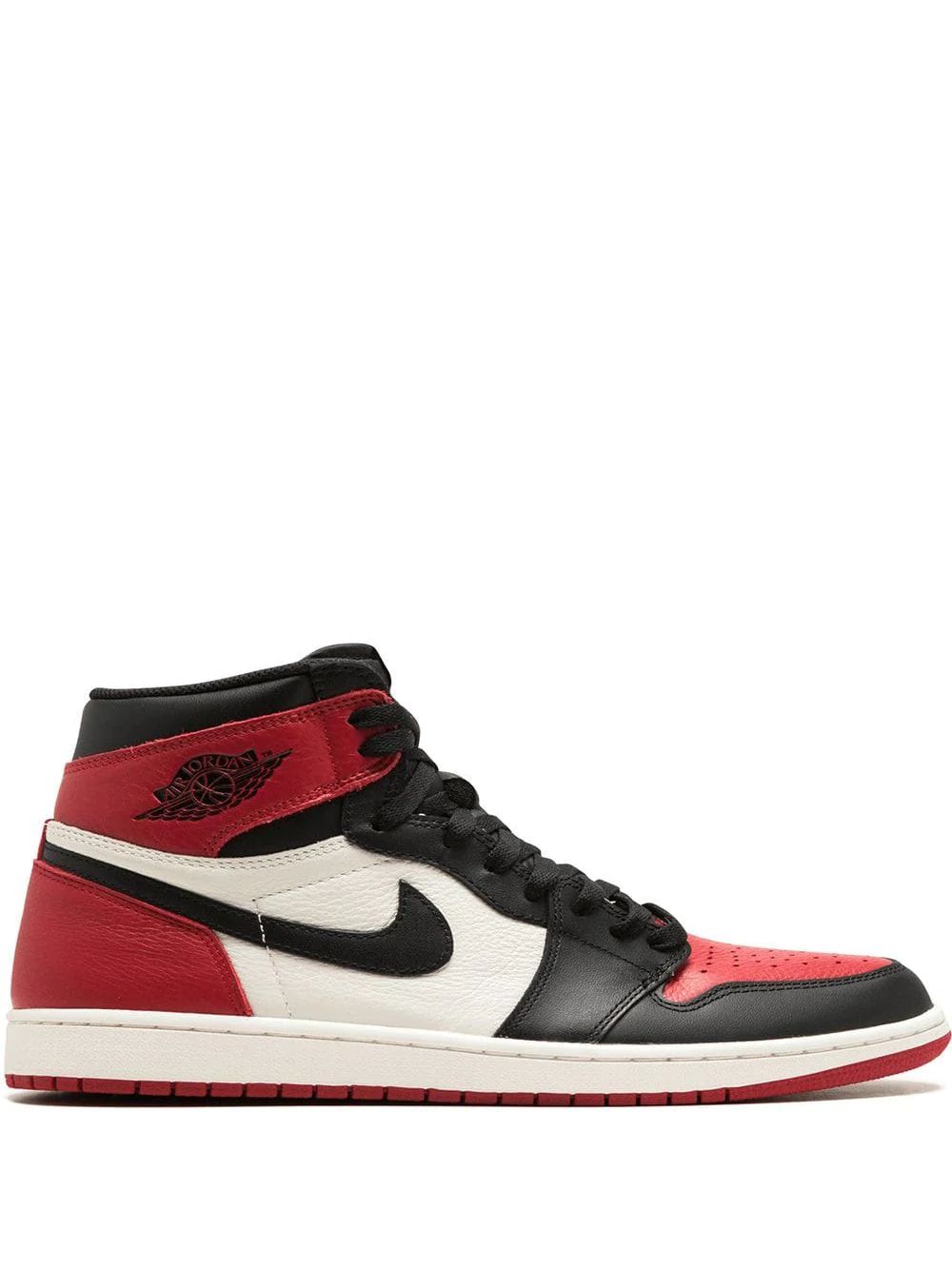 Nike Air Jordan 1 Retro Bred Tå High Skor Herr Röda Svarta | OLTBPG823