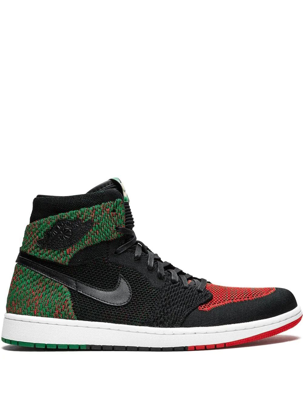 Nike Air Jordan 1 Retro Flyknit High Skor Herr Svarta Gröna | TIZLDA651