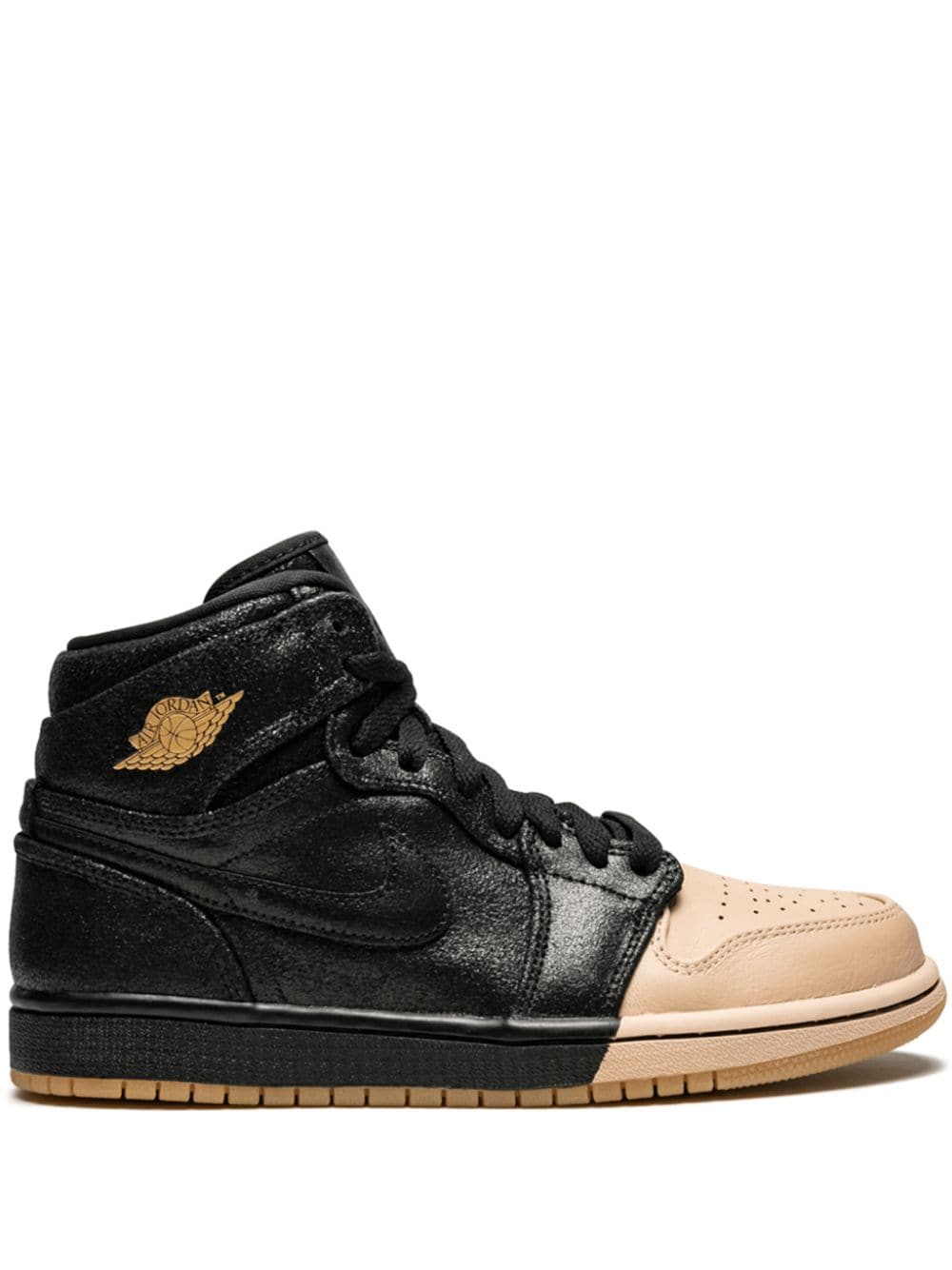 Nike Air Jordan 1 Retro P High Skor Dam Svarta Beige | XKQFUR938