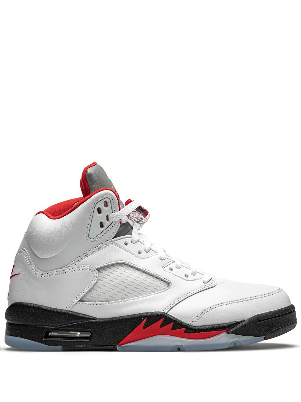 Nike Air Jordan 5 Retro Fire Red Silver Tongue 2020 High Skor Herr Vita Röda | AEQCFB259